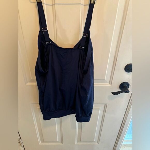 Lands End Navy Blousson Tankini Top size 26W - Picture 5 of 7